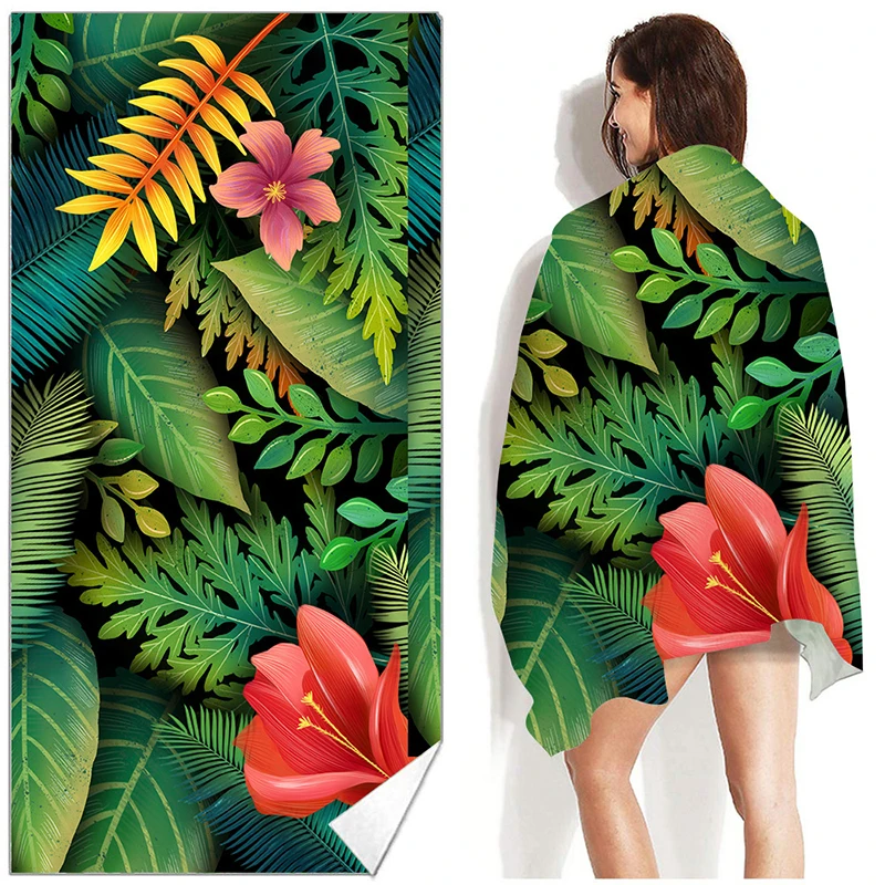 High Quality Customized With Printed Logo microfiber Soft  Luxury Beach Towel