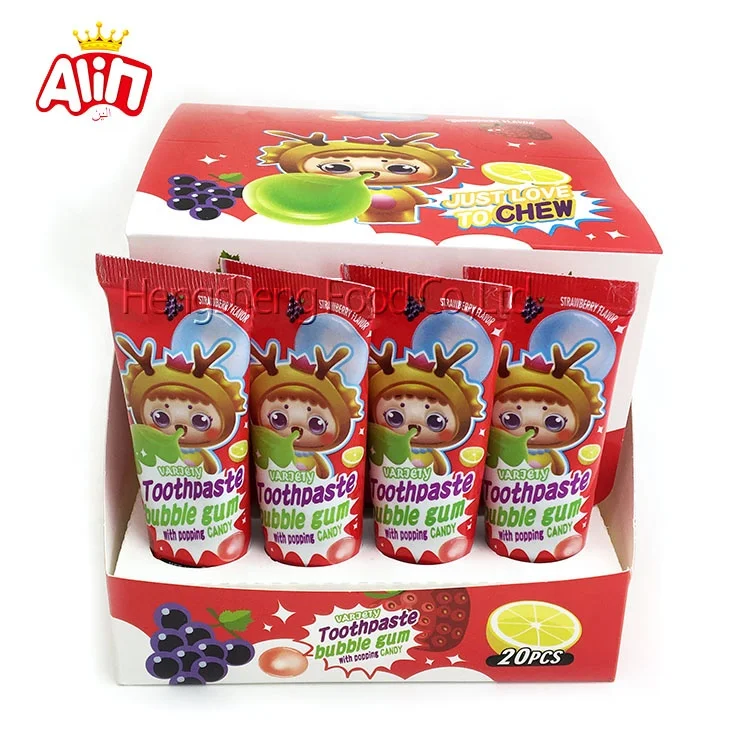 novelty gag toys liquid candy  Customizable packaging of cute cartoon toothpaste bubble gum