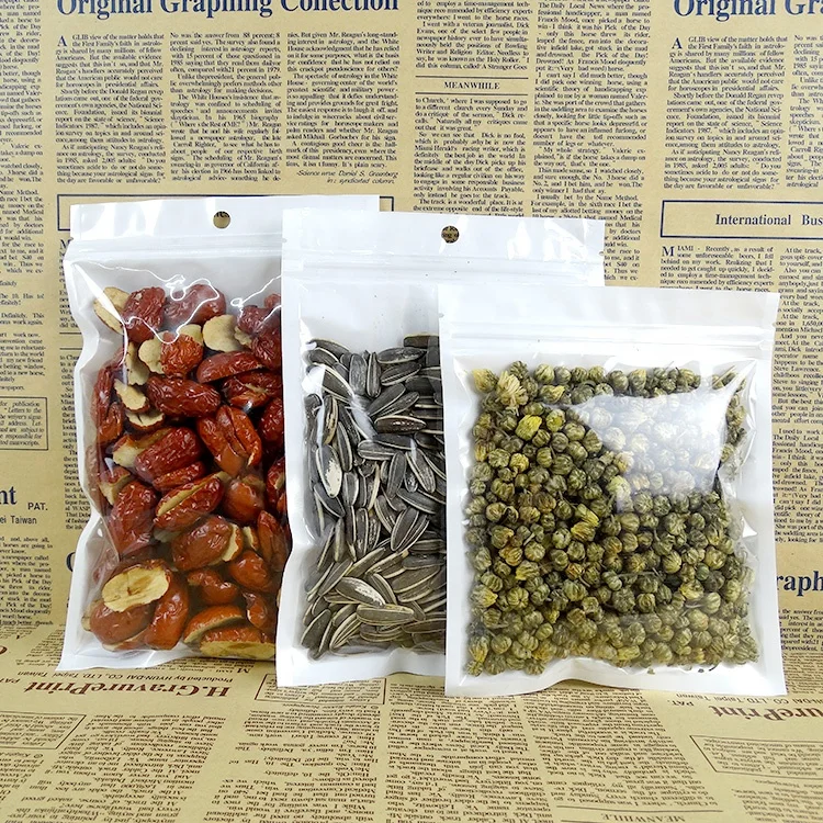White Clear Self Seal Zipper Plastic Retail Packaging Packing Poly Bag Zip Lock Package With Hang Hole