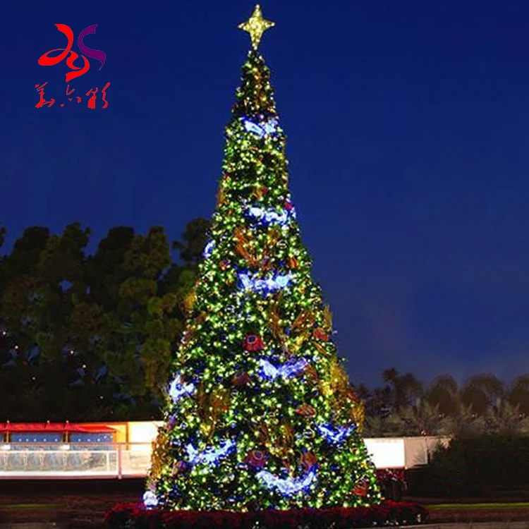 More Than 10 Year Factory Outdoor Stand Metal 3D Decorations Giant  Big RGB Lighting  LED Large Christmas Tree for Shopping mall