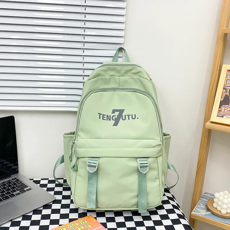 Cross-Border Large Capacity Junior High School Student Backpack Simple Leisure Design Hundred Traveling Computer Students