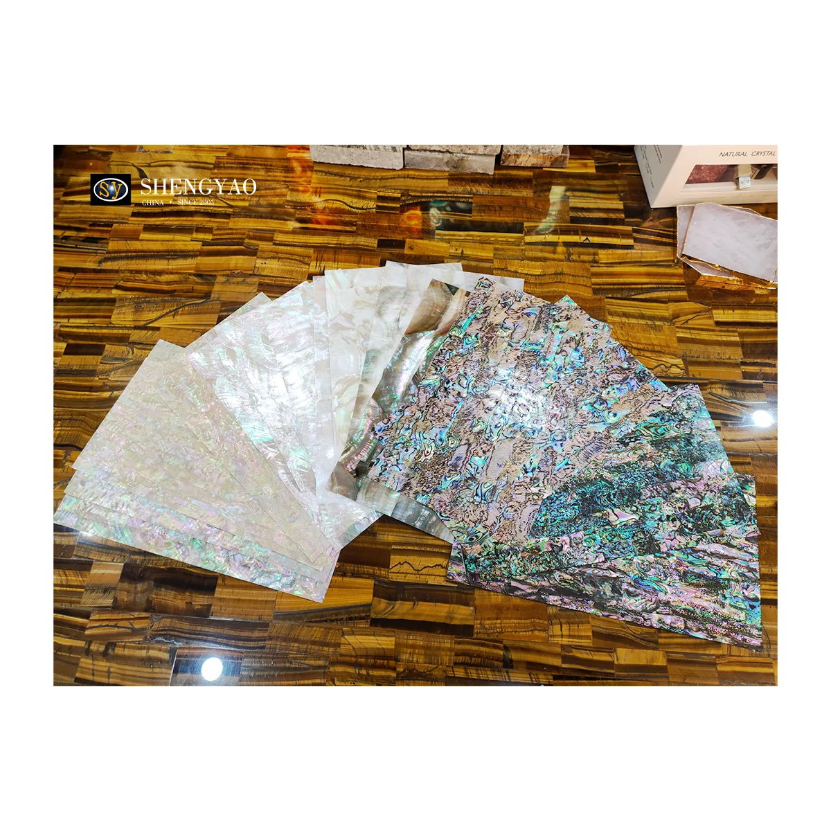 Natural Shell Furniture Decorative Strips Yellow Purple River Sea Abalone Shell Sheet