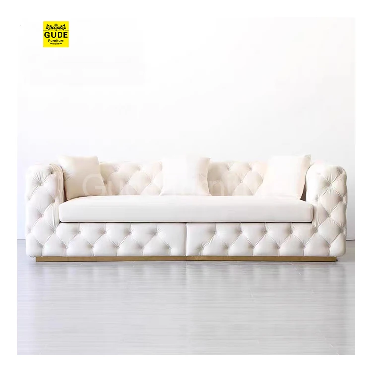 Classic Hotel Living Room Sofas Classical European Style Velvet Chesterfield Sofa Sofa Sets Modern Livingroom Furniture 2 Set