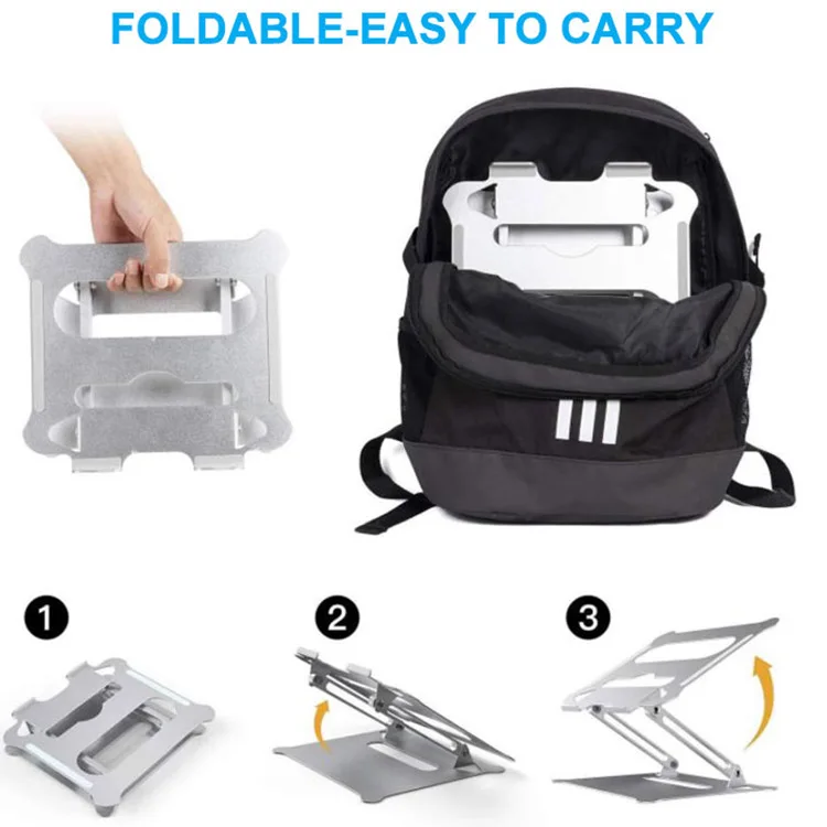 
2021new Aluminum Foldable Adjustable Notebook Monitor Laptop Stand Holder Laptop Stand 