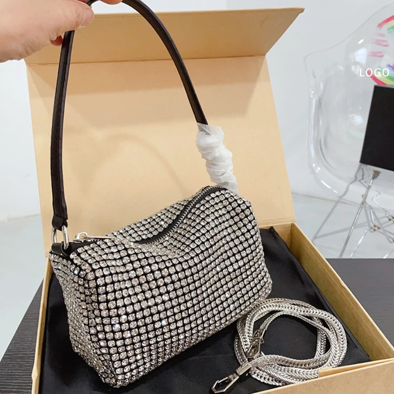 Diamond Diamond Bag Shiny hand crossbody bag physical super flash bing delivery chain