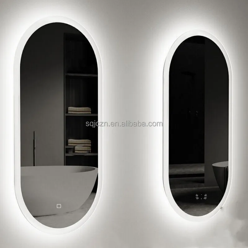Factory Custom Illuminated LED Bathroom Mirror with Bluetooth Speaker Hand Wave Induction Led Makeup Mirror Anti Fog Waterproof