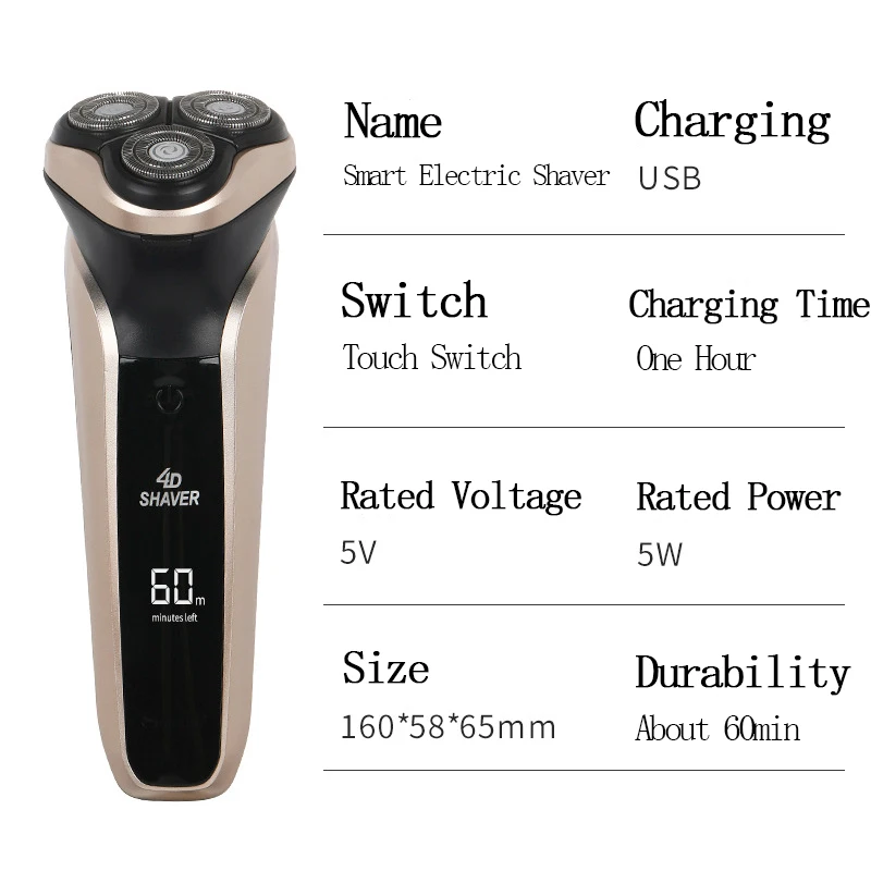 Хит продаж мужская электробритва из нержавеющей стали с зарядкой от USB перезаряжаемые детали распродажа 4D плавающая для