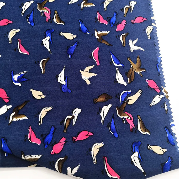 Изготовленная на заказ шелковая ткань крепдешина с принтом и песком для платьев и одежды