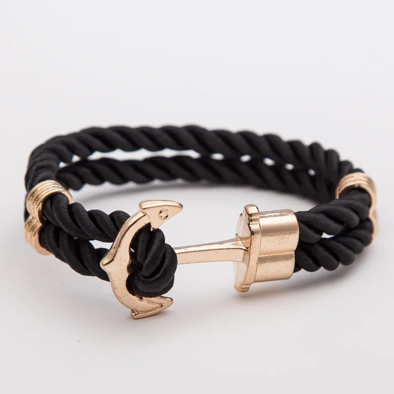 Fashion Jewelry Handmade Rope Bangle Woven Red String Men Anchor Bracelet