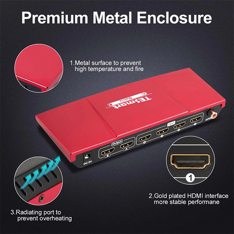 Support RS232 IR remote multiviewer HDMI matrix 4*2 matrix switch 4x2