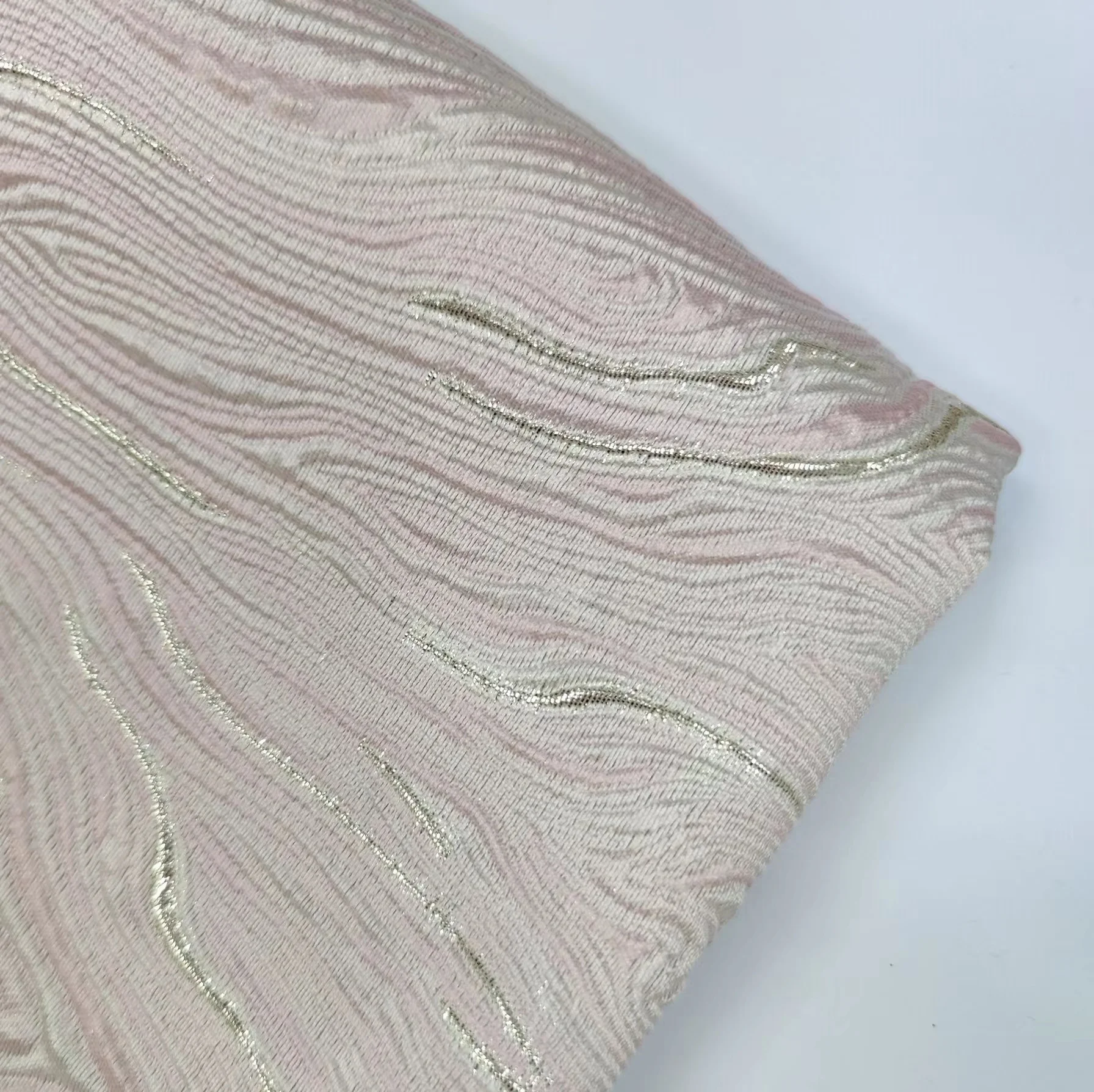 Luxury new design light metallic brocade jacquard lurex wave designer fabric for fashion garments