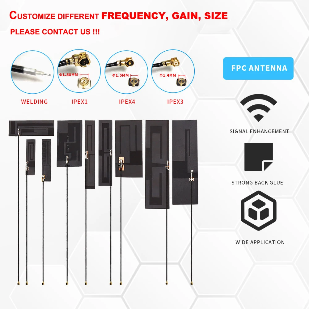 China OEM 5Dbi GPS Internal Antenna FPC Dual Band 4G Lte GSM GPS Antennas 2400-2500 Mhz With Ipex Antenna