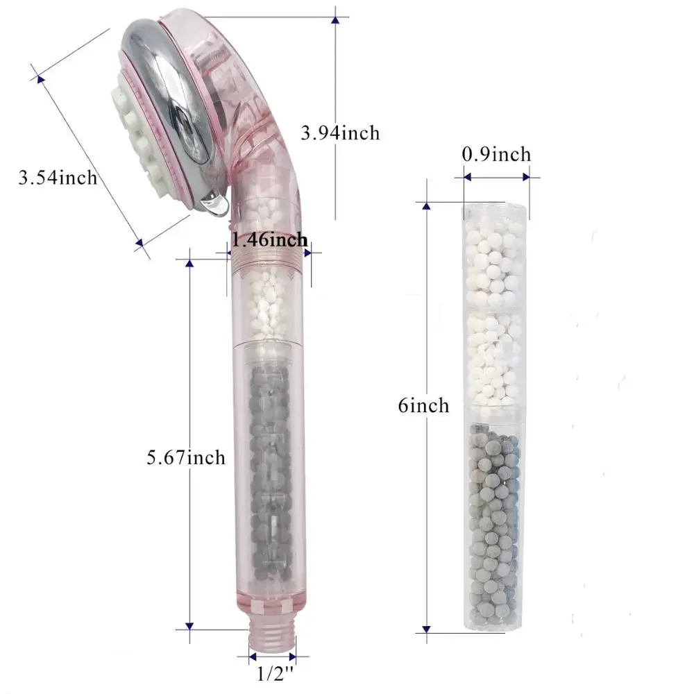 Bathroom Removing Hardness High Pressure Shower Head Filter