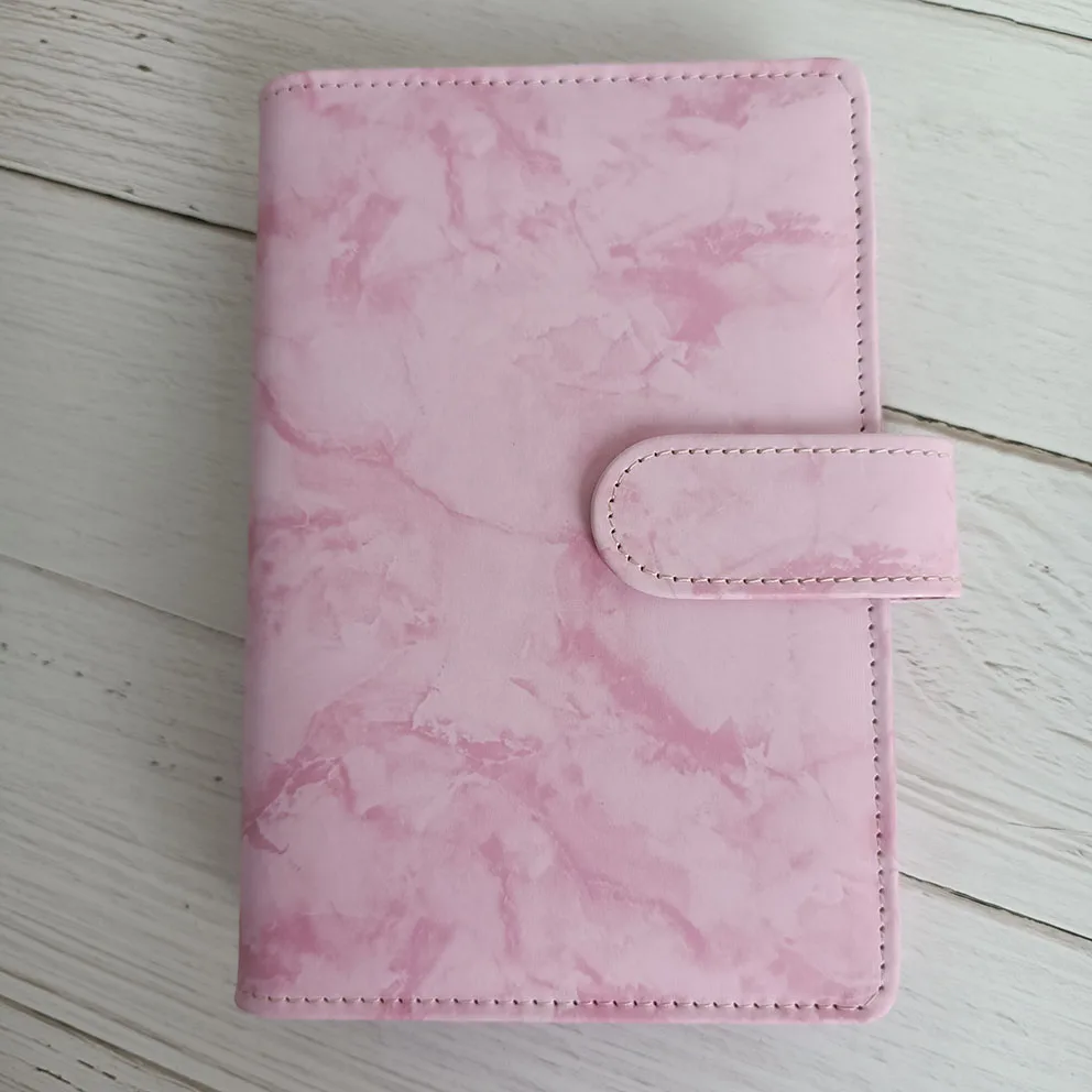 New Product Marbled Notebook Pu Leather Planner Leather Notebook Cash Budget Binders a6 Budget Binder