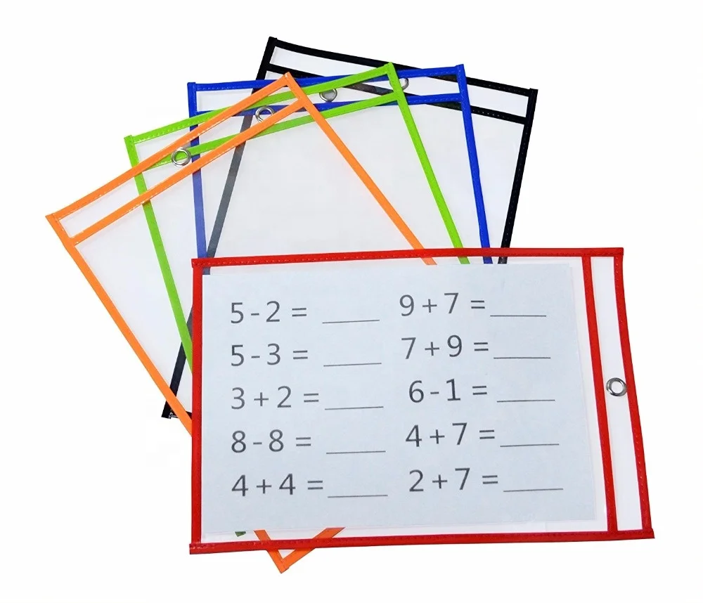 
Classroom Student Reusable Dry Erase Pockets 5 Pack 