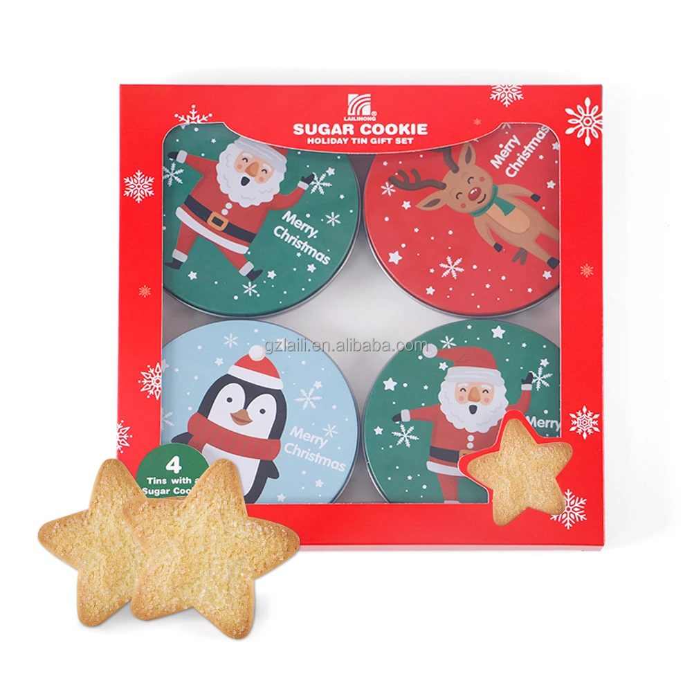 Factory Customizable Butter Biscuits Emballage Individuel Star-Shaped Christmas Sugar Cookies