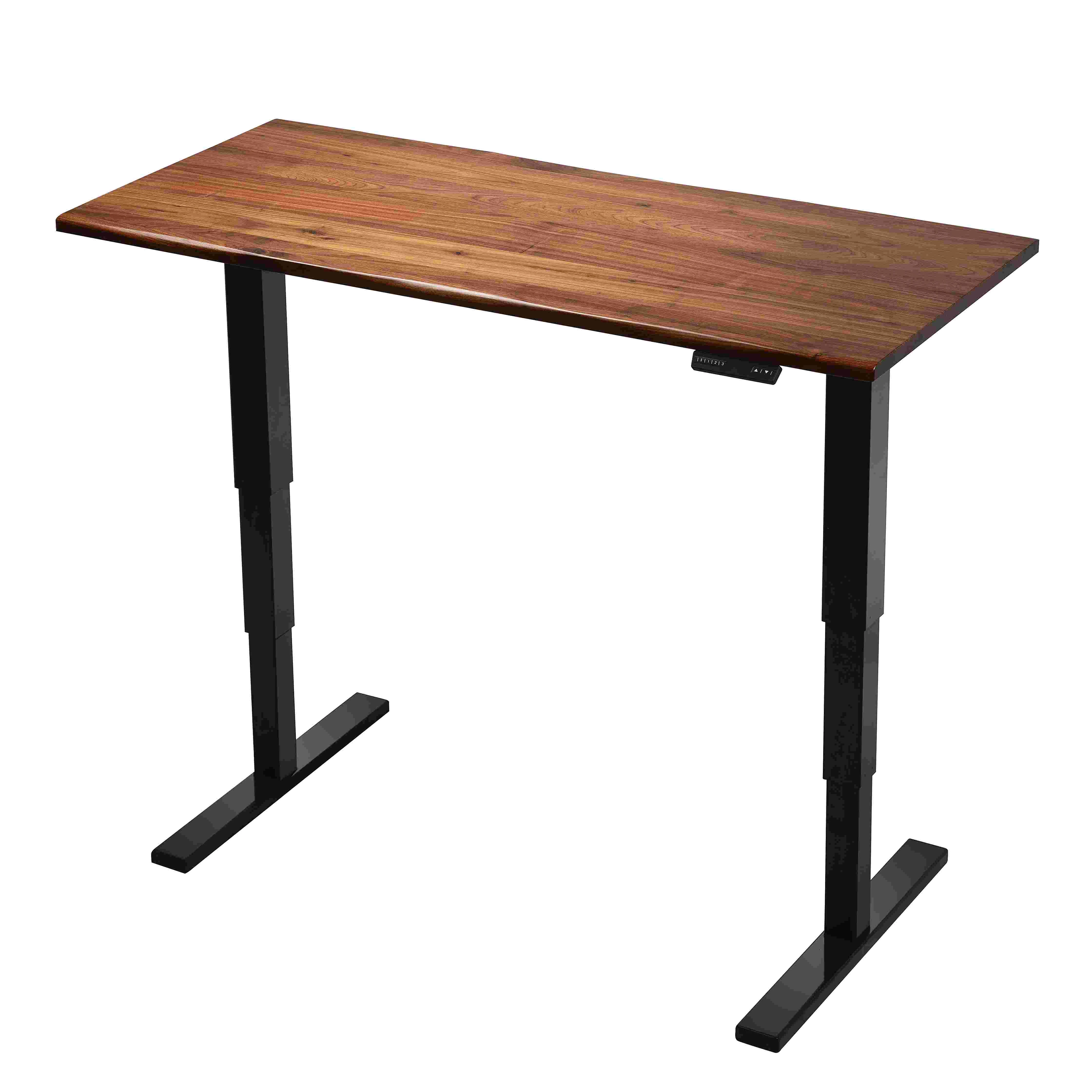 office furniture black white dual motor electric height adjustable glass top standing desk