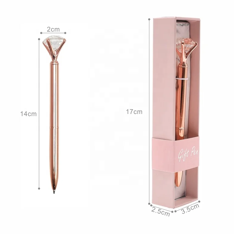 
2020 New Products Best Seller Luxury Diamond Gift Pen Set, Custom Printing Metal Pen With Box For Girl 
