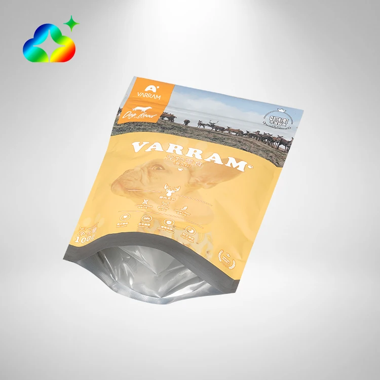 Custom Printing Resealable Mylar Bag Stand Up Ziplcok Plastic Pet Dog Cat Treats Food Packaging Pouch With Logo