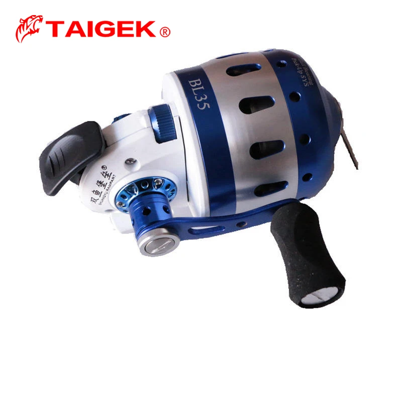 TAIGEK Blue and red Inner Line Shooting Built-In Close Spin Cast Cross Bow Casting Fishing Reel