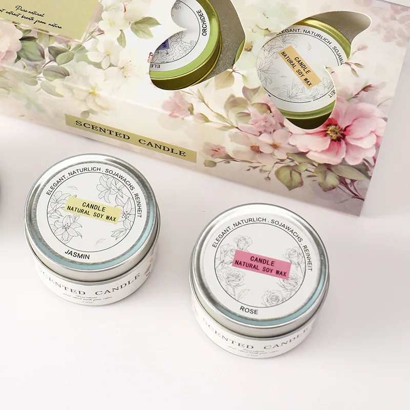 2024 Hot Sale Luxury Tinplate Scented Candles in Bulk Soy Wax Candle for Decorative Gift