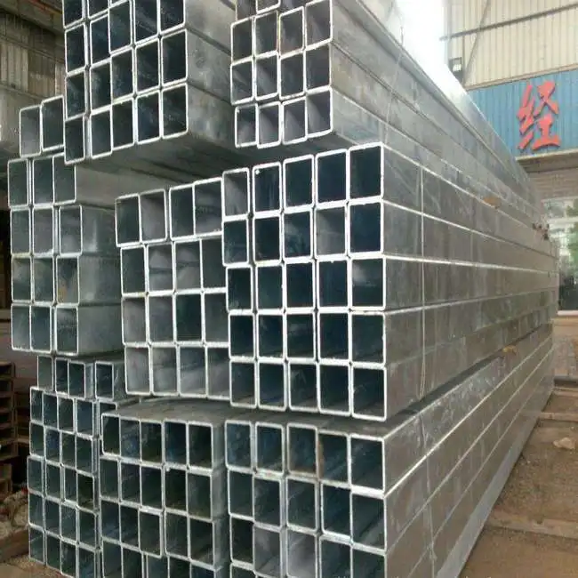 Углеродная сварная предварительно оцинкованная прямоугольная/квадратная пустотелая секция, используемая для конструкции стальной трубы ERW