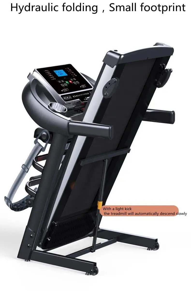TUDEEN Gym Fitness Center Indoor Home Black Steel Mechanical Wireless LCD Screen Unisex Treadmill Customized Logo Available Home