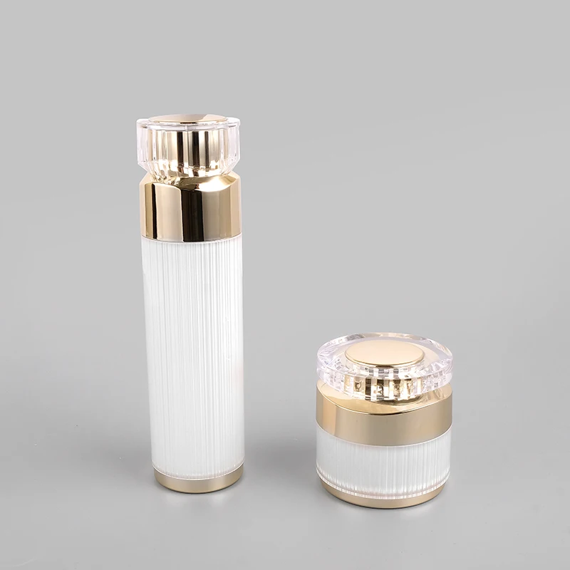 Wholesale White Custom Logo Acrylic Skincare Cream Jars Plastic Cosmetics Packaging Containers