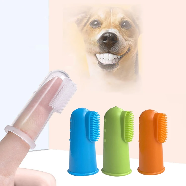 Advanced Oral Care Dental Soft Silicone Bristles Dog Cat Handle Finger Brush Toothbrush For Pets