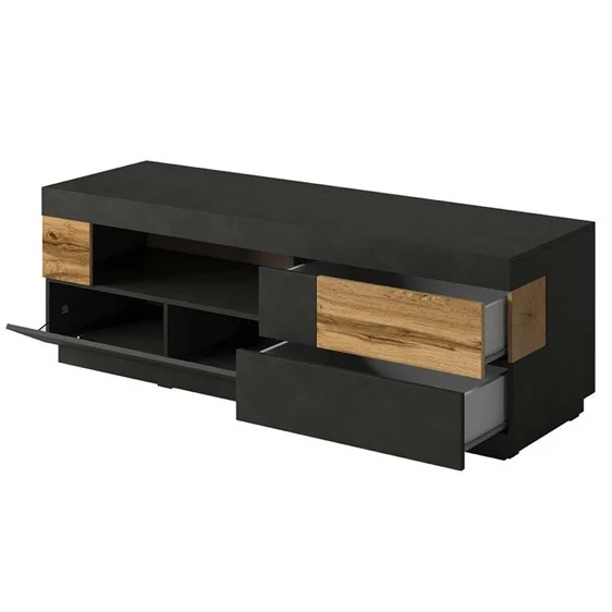 New Design 85 Inch LuxuryModern Tv Cabinet Black Table Tv Console Stand Wooden With Storage