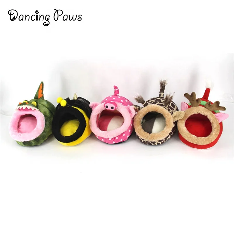 Comfortable Plush Hamster Pig Animals Shape Bed Accessories Cages Chinchilla Hedgehog House