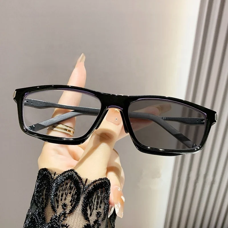 high end irregular rectangle deep blue alloy tr90 cycling sport lunettes photo grey anti slip nose pad men transition glasses