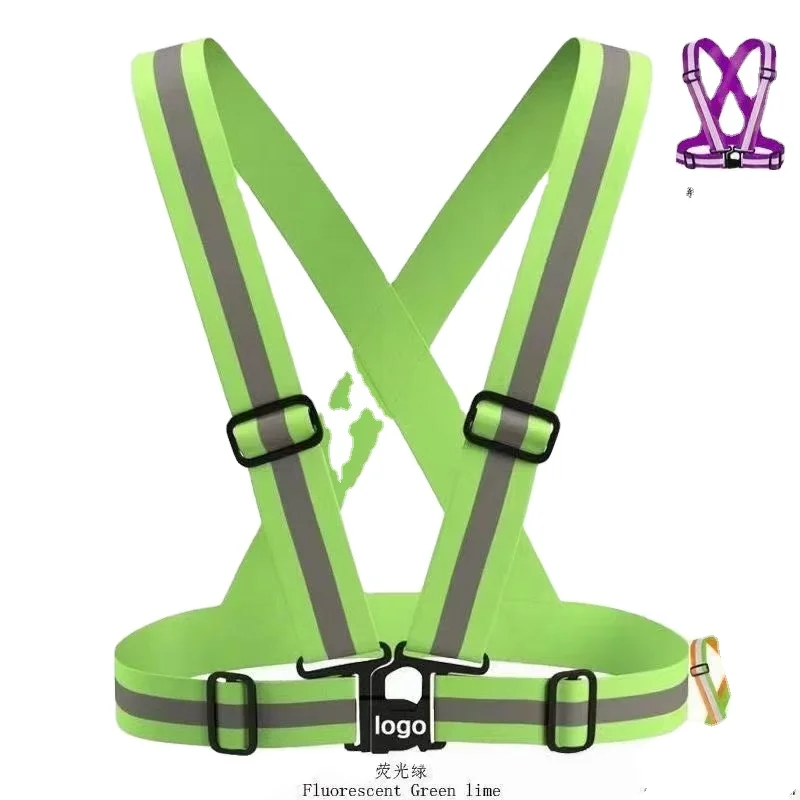 Safety vest for Traffic warning on road High Visibility Adjustable Elastic Safety band with buckles Outdoor Reflective Belt