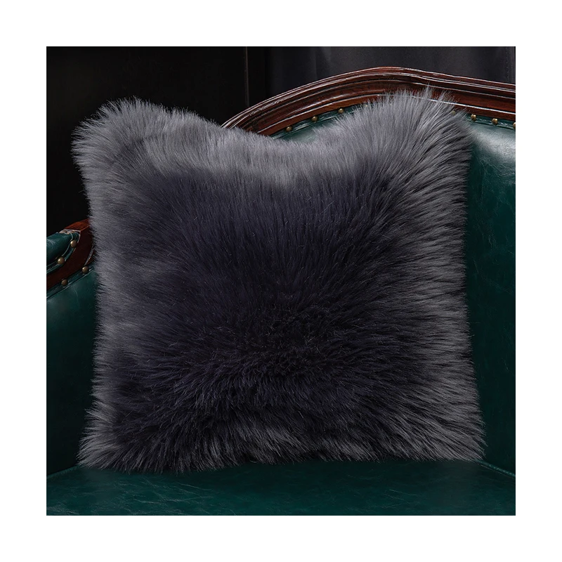 Chinese manufacturers sell large amounts of fluffy thick long pile artificial fur plush fabric cushion pillow cover