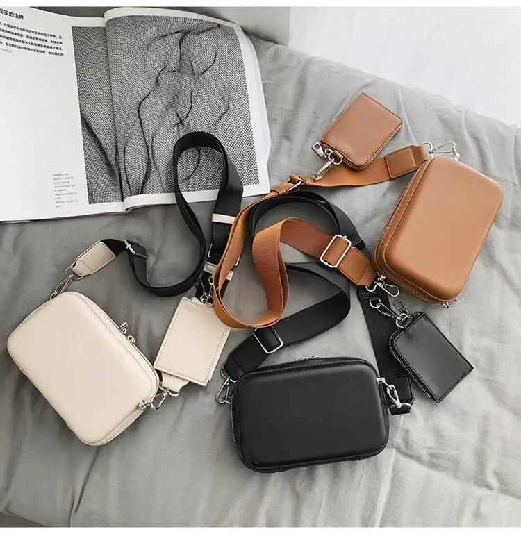 Stylish Crossbody Bag Men Leather Brand Leather Sling Bag Pu Leather Square Box Shape Purses And Handbags