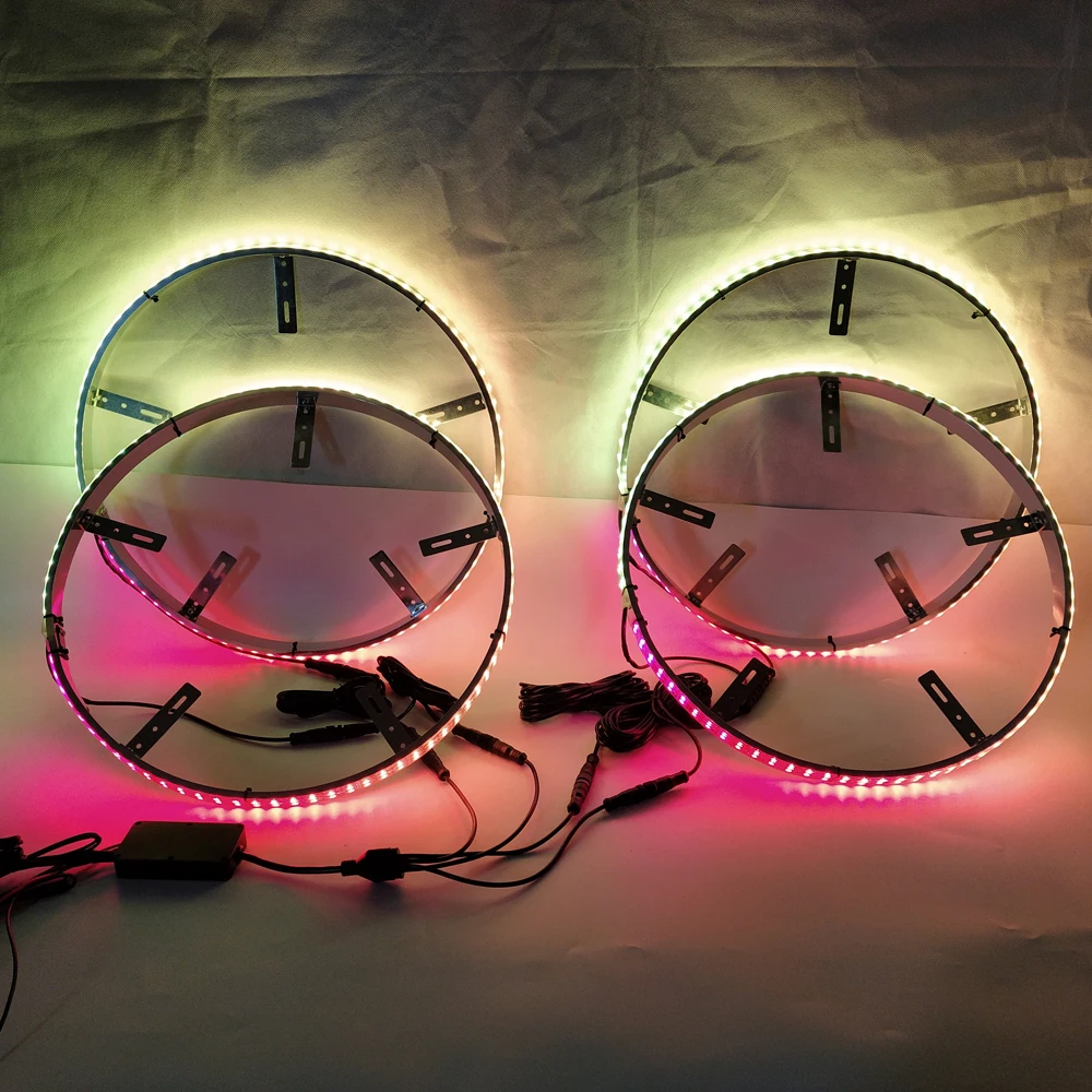 Wireless Control  Wheel Lights Alloy LED Rim Light for Jeep Trucks 15 inch controller neon lamp flashing car wheel rim light