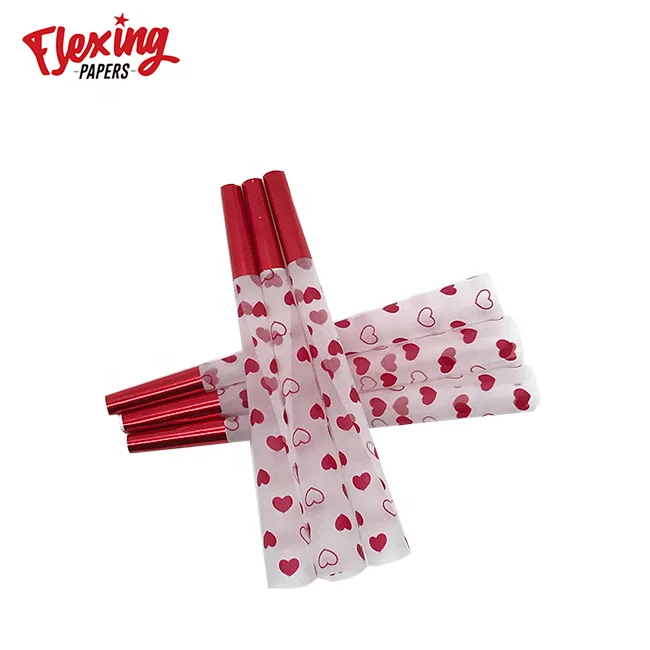 Best selling fashion rolling hemp papers red love pre-rolled 109 mm pre rolled cones for export