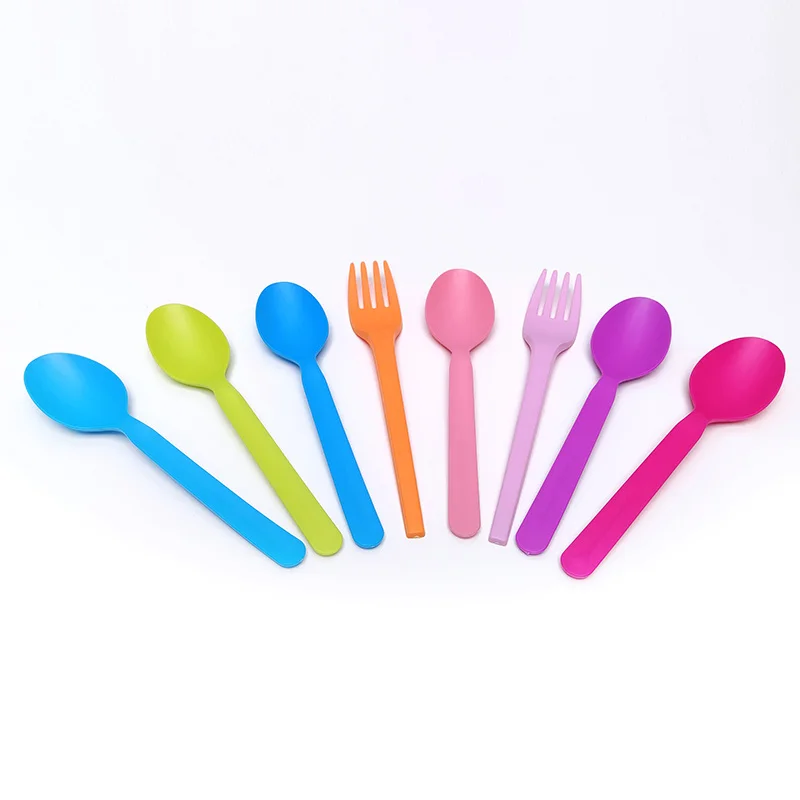 Wholesale Plastic Cutlery Sets Fork Disposable Compostable PLA plastic forks spoons and knives