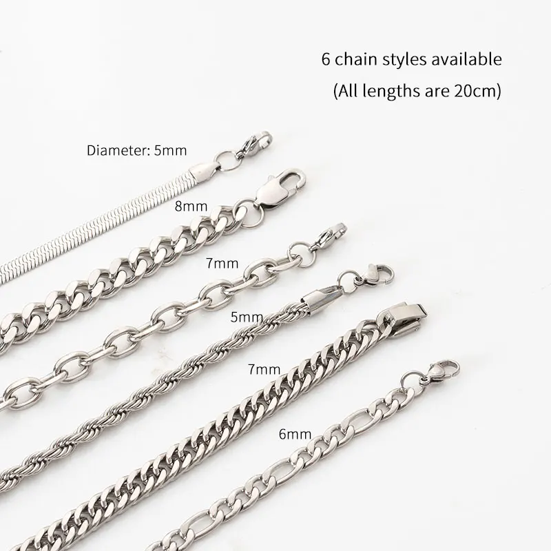 Hip Hop Stainless Steel Italian 20cm Cuban Link Bracelet Gold Plated for Men Fashion Chain & Link Jewelry