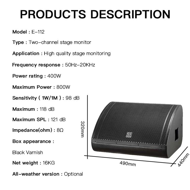 12 inch full frequency  bass driver horn passive  sound box coaxial  professional stage reflex speaker stage monitor