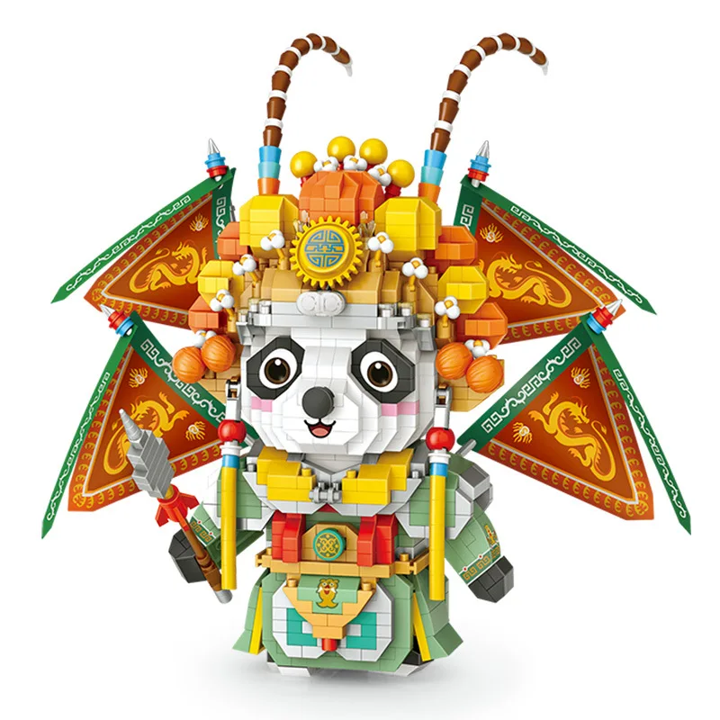 LOZ an actor playing a martial role in Chinese operas panda tiny granule building blocks Peking Opera patchwork China-Chic toy