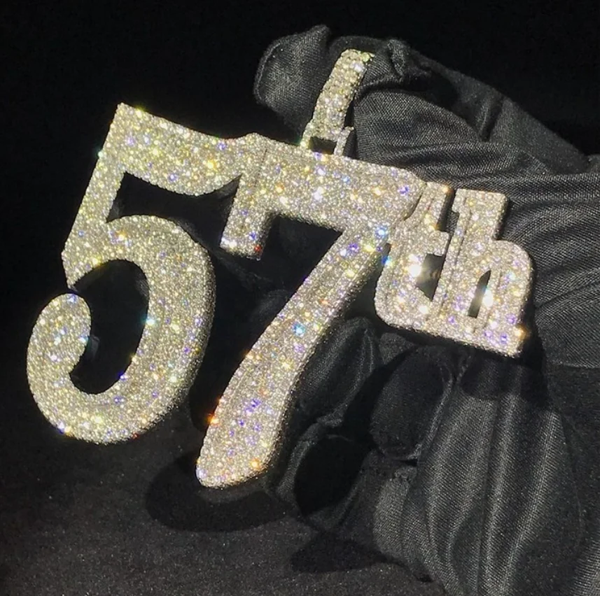 Luxury Custom Necklace Letter Name Pendant Sterling Silver 925 Vvs Moissanite Hip Hop Jewelry Iced Out Diamond Pendant