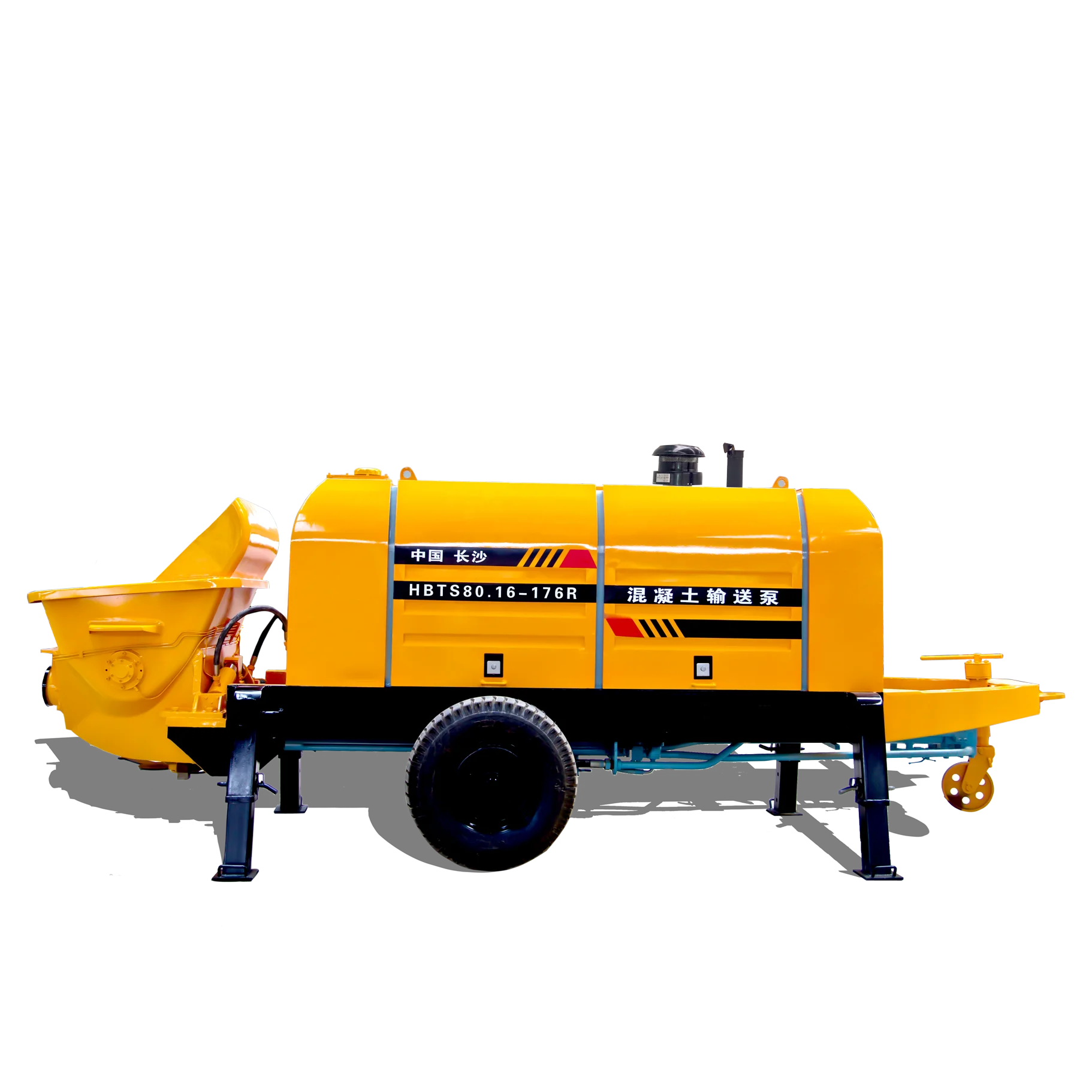 Mobile Trailer Mounted Concrete Pump 40M3/h Capacity Diesel Concrete Mixer Pump 400m/90m