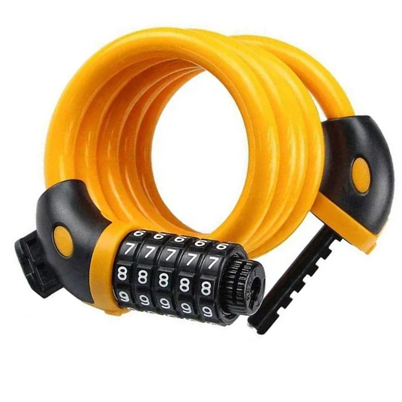 new  high security 5-digit Cable lock fit for electric scooter Motorcycles and bicycle