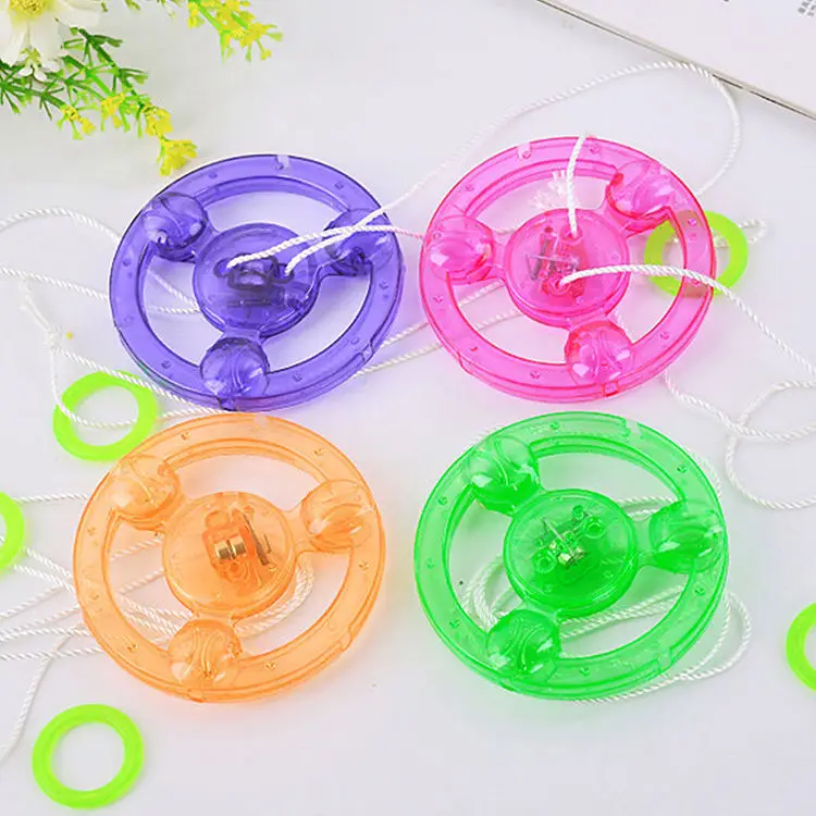 Wholesale cheap classic kids toy luminescent Pull Rope LED flywheel toy for kids