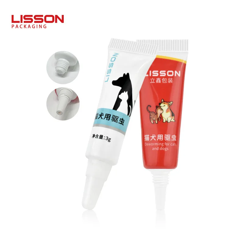 Mini Ointment Tube Manufacturer Lisson Wholesale Custom Cream Long Nozzle Ointment Squeeze Packaging Tube for Pets
