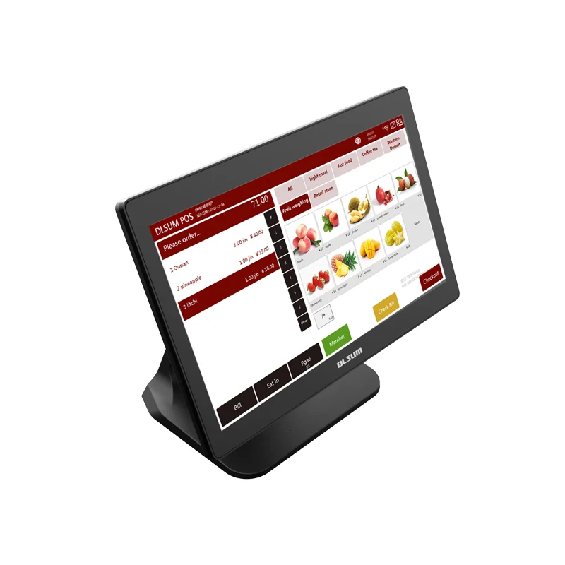 DLSUM-TP 15.6 inch tablet Windwos&Android OS pos computer Inter Core CPU customer service waterproof system restaurant