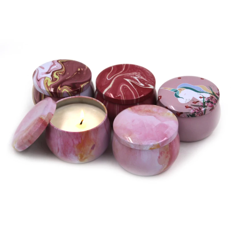 4.4oz Soy Wax Tin Candle For Making Oil Fragrance Scented Candles Private Label Scented Gift Box Set