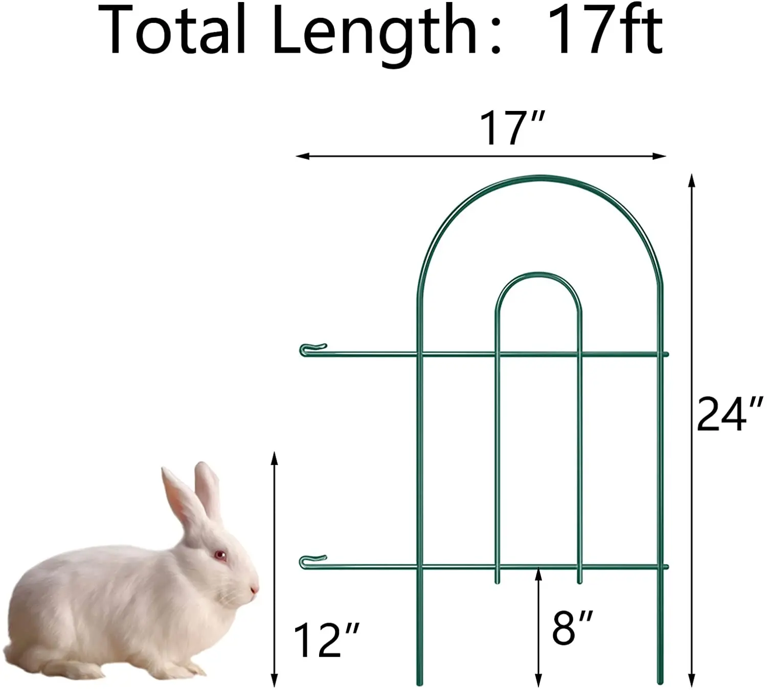 Pack of 12 small fences for gardens metal Animal Barrier decorative flower garden fencing 24 Inch x17 Inch fence for garden