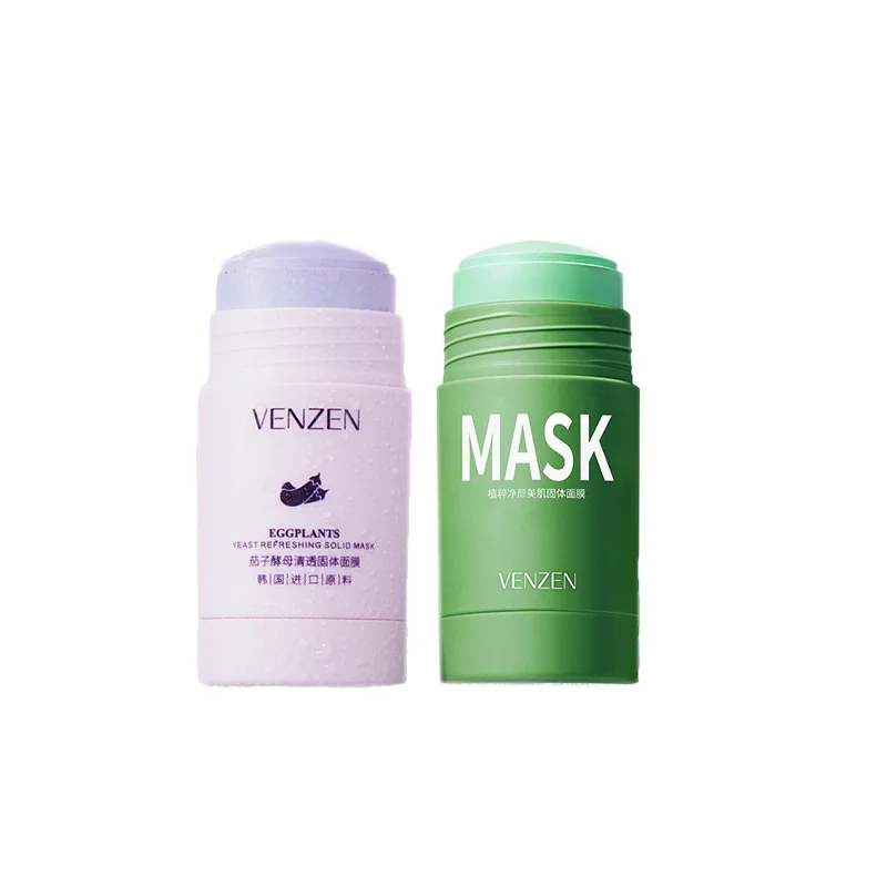custom cleansing solid green tea skin care green private label facial moisturizing facial clay mask mud stick for all